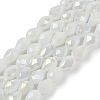 Opaque Solid Color Electroplate Glass Beads Strands EGLA-N013-P8mm-B02-1