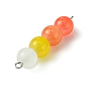 Gradient Color Round Glass Beaded Connector Charms PALLOY-JF02805-4