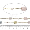 Natural Morganite & Glass Link Chains CHC-K014-12G-01-3