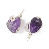 Copper Wire Wrapped Natural Amethyst Pendants PALLOY-TA00435-2