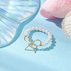 Round Shell Pearl Beaded Stretch Rings for Women RJEW-TA00151-2