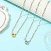 2Pcs 2 Colors 3MM Two Tone 304 Stainless Steel Figaro Chain Necklaces NJEW-JN06465-1