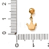 304 Stainless Steel Pave Clear Cubic Zirconia Charms CU-CBAB6EC-11G-3