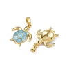 Brass Micro Pave Cubic Zirconia Pendants X-KK-C093-09G-02-2