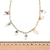 Natural Mixed Stone Chip and Pearl Tassel 304 Stainless Steel Paperclip Chain Necklaces for Women NJEW-JN06528-01-4