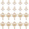 20Pcs 2 Style Rack Plating Brass Micro Pave Clear Cubic Zirconia Pendants KK-FH0004-22-1