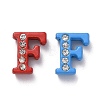 Spray Painted Zinc Alloy Slide Charms ALRI-WH0005-13F-2