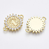 Brass Micro Pave Cubic Zirconia Links connectors ZIRC-T005-035B-G-2