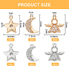 12Pcs 6 Style Rack Plating Brass Micro Pave Clear Cubic Zirconia Charms KK-BC0009-92-2