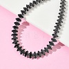 304 Stainless Steel Pave Horse Eye Jet Rhinestone Slider Bracelets for Women BJEW-G779-01P-2