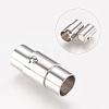 Column Stainless Steel Locking Tube Magnetic Bracelet Necklace Clasps X-STAS-H019-4-2