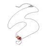 Gradient Color Gemstone Chip & Alloy Pendant Necklaces NJEW-JN05074-5