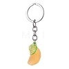2Pcs Orange Slice Resin Keychains KEYC-JKC01064-4