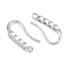 Brass Rhinestone Earring Hooks KK-C261-01B-P-2