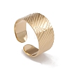 Ion Plating(IP) 304 Stainless Steel Textured Open Cuff Rings for Women RJEW-G285-58G-1