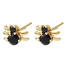 Brass Micro Pave Cubic Zirconia Stud Earrings EJEW-Z156-02G-01-4