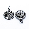 Brass Micro Pave Cubic Zirconia Charms ZIRC-L070-06B-2