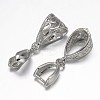 Filigree Rack Plating Brass Pendant Pinch Bails KK-E738-19P-1