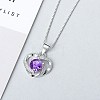 Anti-Tarnish Rhodium Plated 925 Sterling Silver Pendants ZIRC-BB50406-C-1