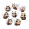8Pcs UV Single Face Printed Wood Bees Pendant Decorations WOOD-N020-10-2