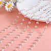 Clear Cubic Zirconia Chips Beaded Chains JX589A-02-4
