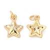 Rack Plating Brass Micro Pave Clear Cubic Zirconia Charms X-KK-I706-17G-1