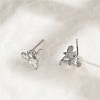 Brass Micro Pave Clear Cubic Zirconia Stud Earrings EJEW-R016-26P-11-3