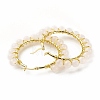 Natural Rose Quartz Beaded Hoop Earrings for Women EJEW-C003-03L-RS-2