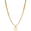 1Pc 304 Stainless Steel Letter Pendant Necklaces NJEW-LP0001-33E-G-1