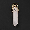 Insect Natural Rose Quartz Pointed Pendants G-I333-02B-3