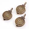 Brass Locket Pendants KK-K176-15AB-1