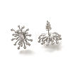 Brass Micro Pave Clear Cubic Zirconia Stud Earrings LS-EJEW-A121-06P-2