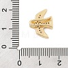 Brass Micro Pave Clear Cubic Zirconia Slide Charms ZIRC-I068-33G-3