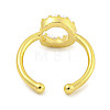 Rack Plating Brass Open Cuff Rings for Women RJEW-F162-01G-C-3