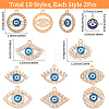 20Pcs 10 Styles Alloy Crystal Rhinestone Pendants ALRI-SC0001-64-2