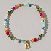 Brass Initial Charm Bracelets KC4213-2-1