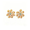 Brass & Turquoise Stud Earrings WG438B6-02-3