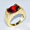 Brass with Cubic Zirconia Finger Rings FS-WG2B993-02-1