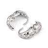 Clear Cubic Zirconia Triangle Hollow Thick Hoop Earrings EJEW-L234-084P-3