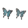 Butterfly Brass Stud Earrings for Women EJEW-F404-01B-4