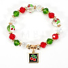 Square with Fruit Alloy Enamel Charm Bracelets FS-WG009BC-02-2