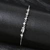 Brass Micro Pave Clear Cubic Zirconia Link Bracelets BJEW-E114-01C-P-1