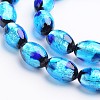 Handmade Silver Foil Glass Oval Beads FOIL-I004-C-01-1