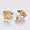 Faceted Glass Stud Earring Findings GLAA-F084-C04-2