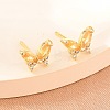 Brass Micro Pave Cubic Zirconia Stud Earrings for Women KK-A305-06G-03-2