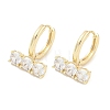 Brass Glass Earrings EJEW-S228-06G-1