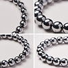SUNNYCLUE Silver Plate Non-magnetic Synthetic Hematite Round Beads Stretch Bracelets BJEW-PH0001-10mm-21-4