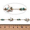 Handmade 304 Stainless Steel Synthetic Turquoise Starfish Link Chains CHS-L032-13G-06-2