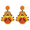 Alloy Enamel Dangle Stud Earrings FS-WG6CE38-14-1