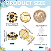 6Pcs Brass Rhinestone Cufflinks FIND-NB0007-40G-2